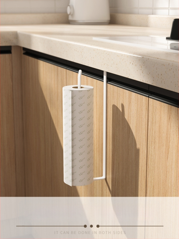 3YK Polica pod skrinkou na tašky pre čerstvosť, zavesený držiak na papier pod skriňou, montáž bez vŕtania, karbónová oceľ, japonský štýl, CE certifikát