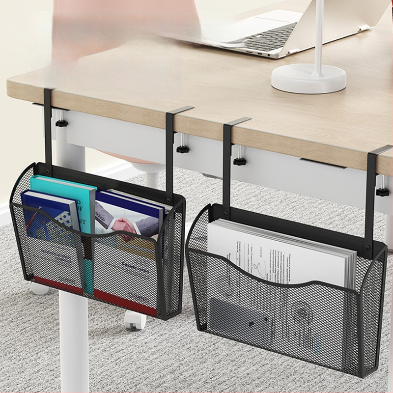  Kovový regál na dokumenty pod stolom, 1 úroveň, tlačené logo, možnosť prispôsobenia