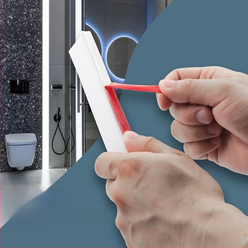 Silikónová tesniaca páska do kúpeľne, mäkký silikón, samolepiaca, vodoodpudzujúca bariéra pre suché a mokré rozdelenie