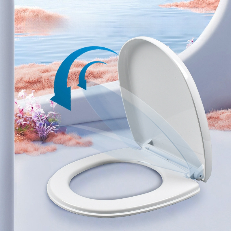 Kryt na WC s univerzálnym prispôsobením, jednorazové rýchle uvoľnenie, U-tvarovaný kryt, tlmené pomalé zatváranie, PP doska, vzdialenosť otvorov 11 cm, nastaviteľné montážne diery