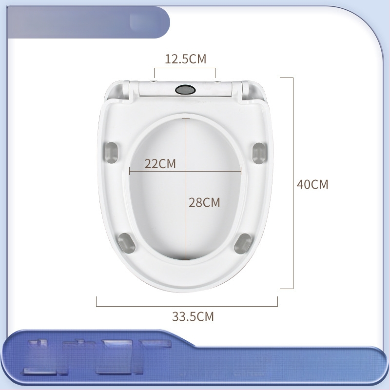 Kryt na WC s univerzálnym prispôsobením, jednorazové rýchle uvoľnenie, U-tvarovaný kryt, tlmené pomalé zatváranie, PP doska, vzdialenosť otvorov 11 cm, nastaviteľné montážne diery