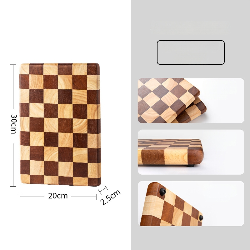 Drevená doska na krájanie s vzorom šachovnice — mozaikový dizajn, do kuchyne, na prípravu ovocia, domáce použitie, moderný minimalistický štýl, Cuisine Square
