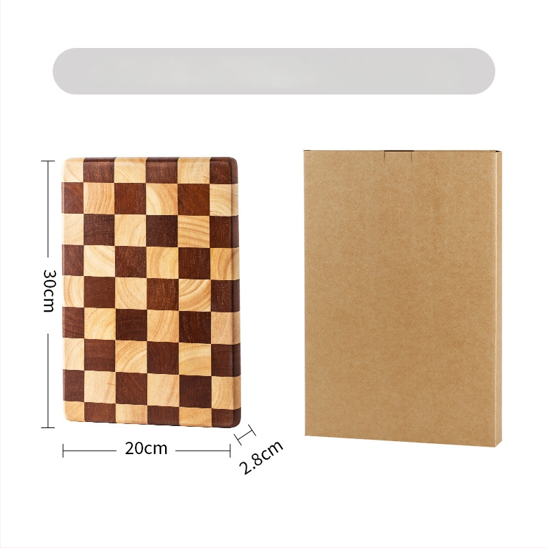 Drevená doska na krájanie s vzorom šachovnice — mozaikový dizajn, do kuchyne, na prípravu ovocia, domáce použitie, moderný minimalistický štýl, Cuisine Square