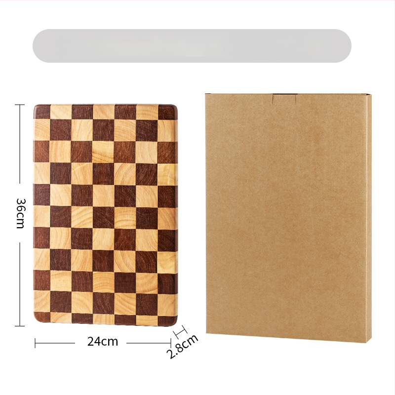 Drevená doska na krájanie s vzorom šachovnice — mozaikový dizajn, do kuchyne, na prípravu ovocia, domáce použitie, moderný minimalistický štýl, Cuisine Square