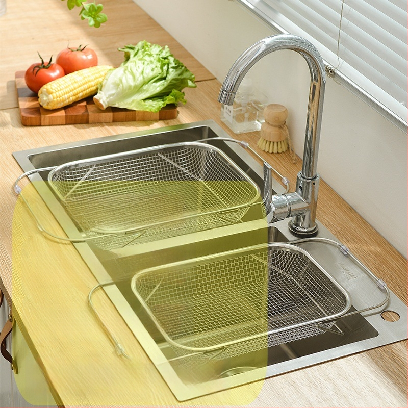 Telescopický nerezový kôš na odkvapkávanie pre drez — moderný dizajn, možnosť prispôsobenia, súkromná značka vhodná