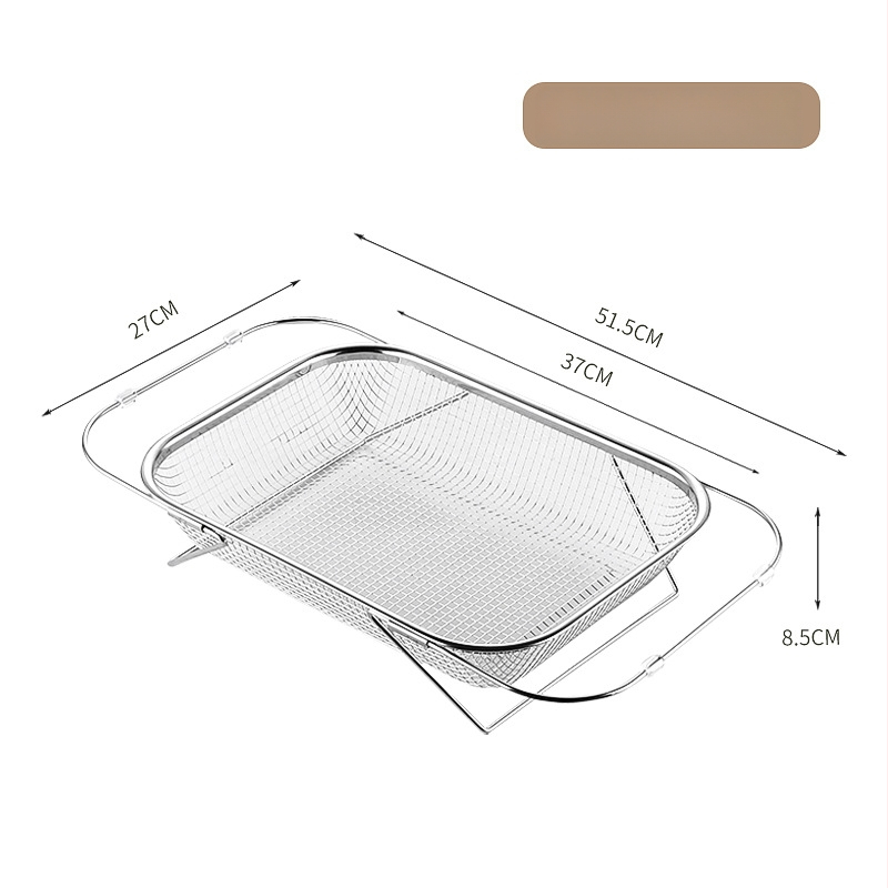 Telescopický nerezový kôš na odkvapkávanie pre drez — moderný dizajn, možnosť prispôsobenia, súkromná značka vhodná