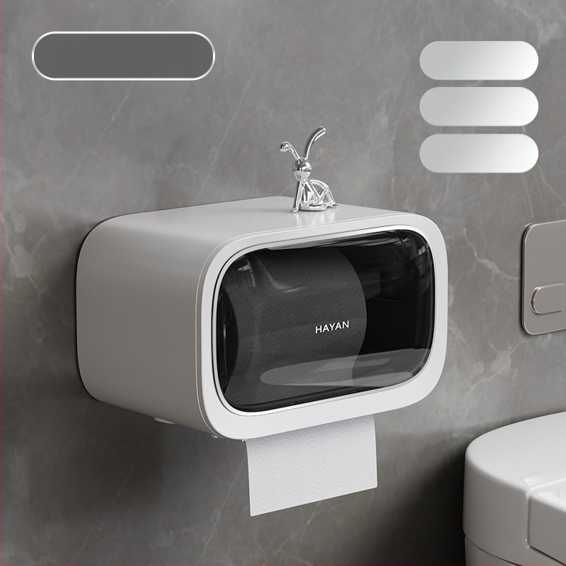 Stena montovaný zásobník toaletného papiera s vyťahovacím boxom, moderný minimalistický štýl, model elzjh03, materiály: PET panel/ram, ABS spodný plášť, magnet NdFeB, PVC valec