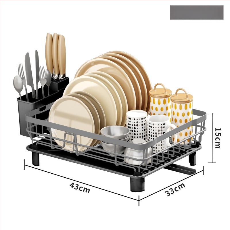 Xinshang Home Geležinis nusausinimo stovas indams – šiuolaikiškas minimalistinis virtuvės saugojimo sprendimas indams ir įrankiams
