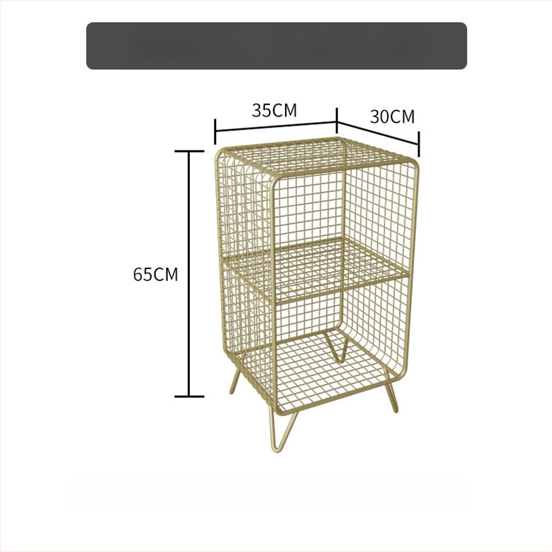 Kovový nočný stolík s mrežovým úložným priestorom pre spálňu, vrchný diel zo bridlice – multifunkčné, vyžaduje zostavenie