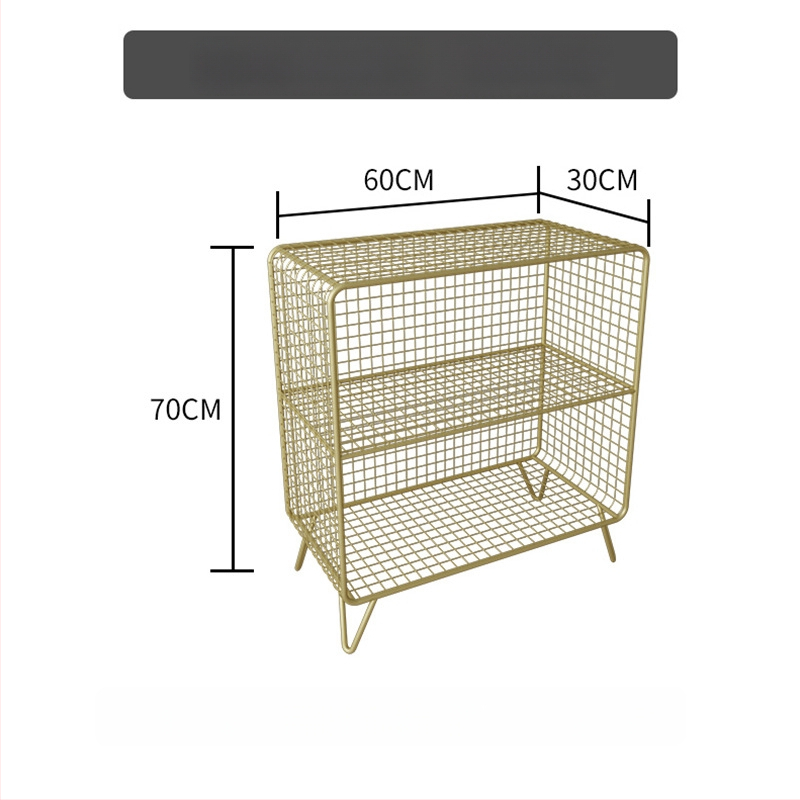 Kovový nočný stolík s mrežovým úložným priestorom pre spálňu, vrchný diel zo bridlice – multifunkčné, vyžaduje zostavenie