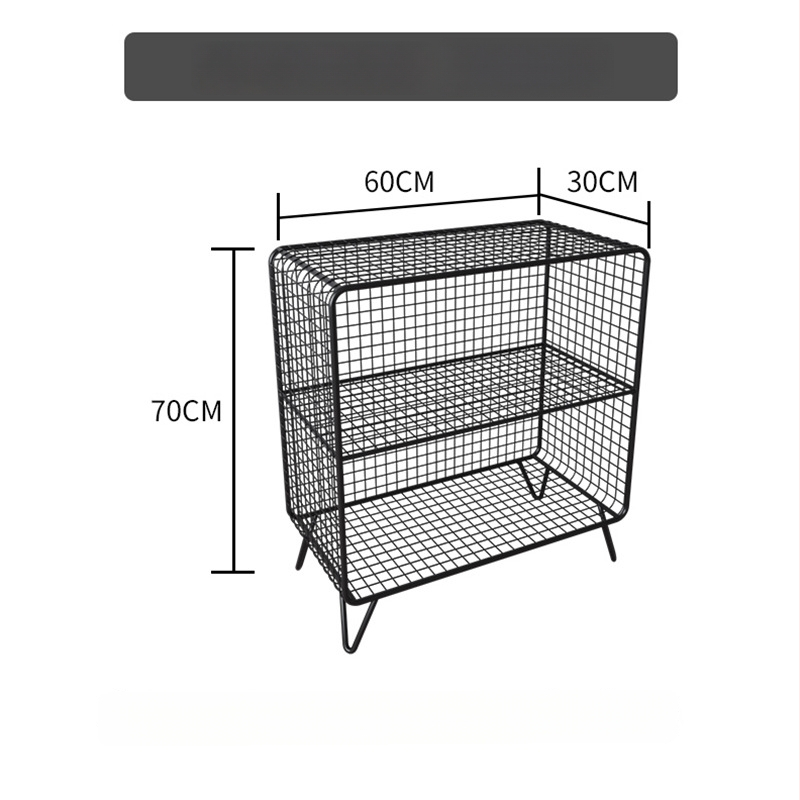 Kovový nočný stolík s mrežovým úložným priestorom pre spálňu, vrchný diel zo bridlice – multifunkčné, vyžaduje zostavenie
