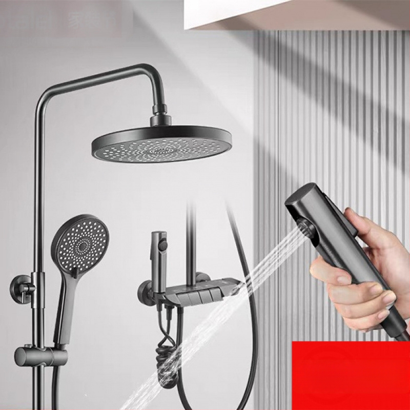 Úplne medený sprchový systém – európsky severský štýl, moderný minimalistický kúpeľný set, Yin Hui, Watermark certifikát