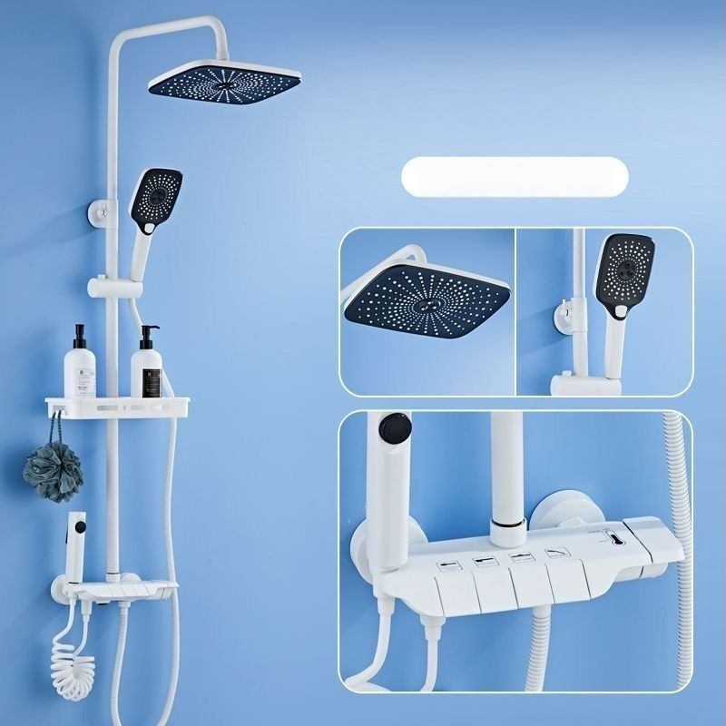 Úplne medený sprchový systém – európsky severský štýl, moderný minimalistický kúpeľný set, Yin Hui, Watermark certifikát