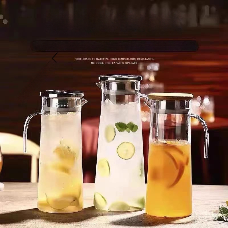 Komerčný džbán na nápoje – džúsy a studenú vodu, PC plast, vysokoteplotná odolnosť, proti pádu, pre bar a reštauráciu