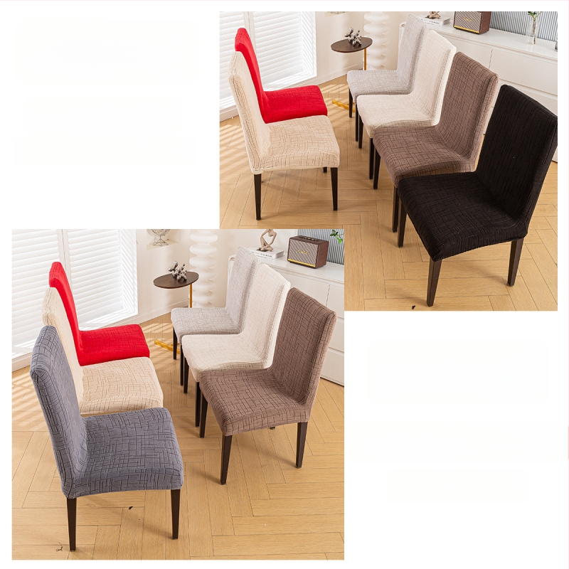 Elastický set poťahov na stoličky s operadlom pre jedálenské stoličky — Polyester, obdĺžnikový tvar, protišmykové, odolné voči prachu, moderný jednoduchý štýl