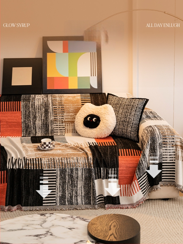 Chenille dīvāna pārklājs, visām sezonām, pretslīdīgs, izturīgs pret kaķu skrāpējumiem