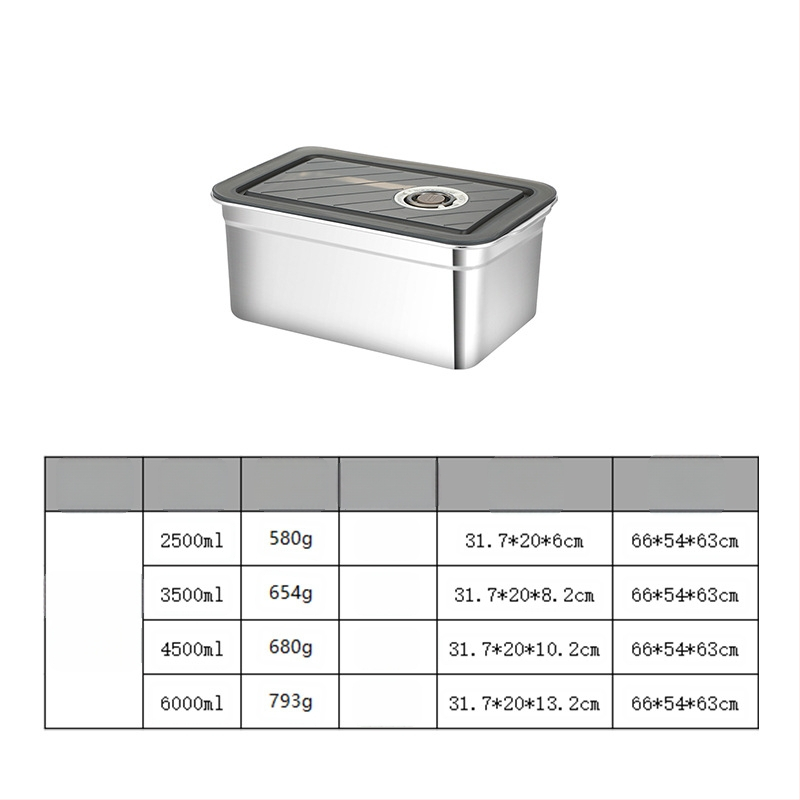 Prispôsobiteľná krabička na jedlo z 304 nehrdzavejúcej ocele, štvorcový tvar, uzavretá, udržiava čerstvosť, tlač loga je k dispozícii.