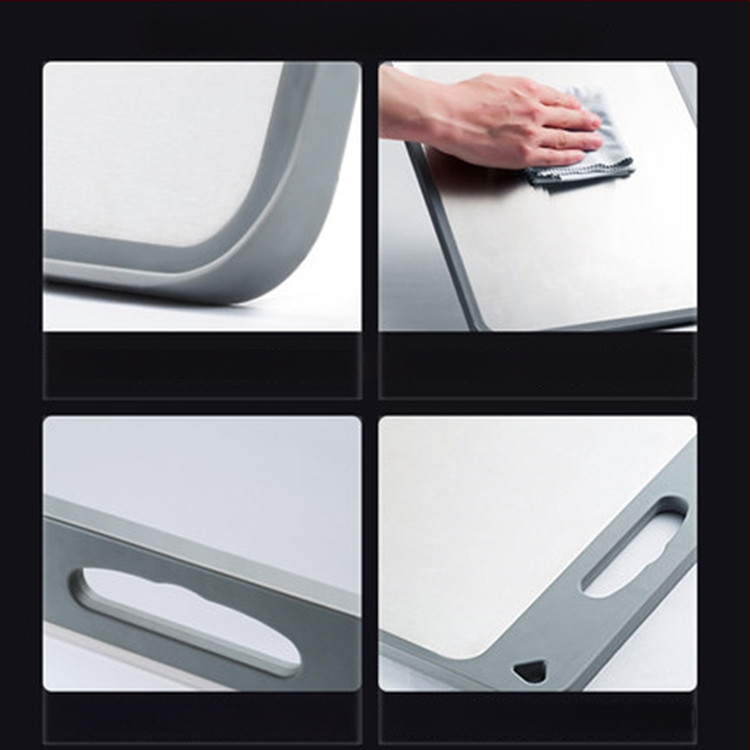 Nerezová oceľová doska na krájanie – prenášateľná, protišmyková, antibakteriálna, odolná voči plesniam, potravinárskej kvality