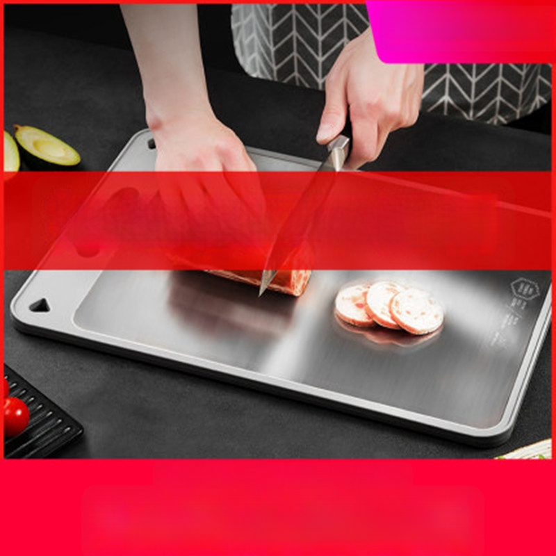 Nerezová oceľová doska na krájanie – prenášateľná, protišmyková, antibakteriálna, odolná voči plesniam, potravinárskej kvality