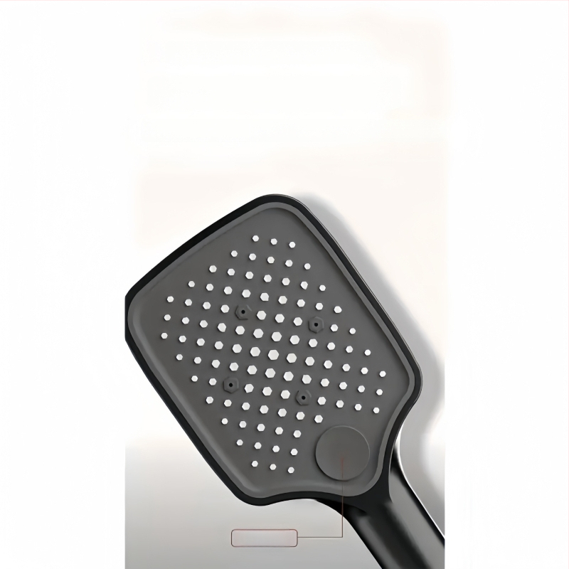 Sprchový set - meď, štvorcový tvar, nástenná inštalácia, chrómovaný povrch, digitálny displej teploty s konštantnou teplotou a dažďovým prúdom