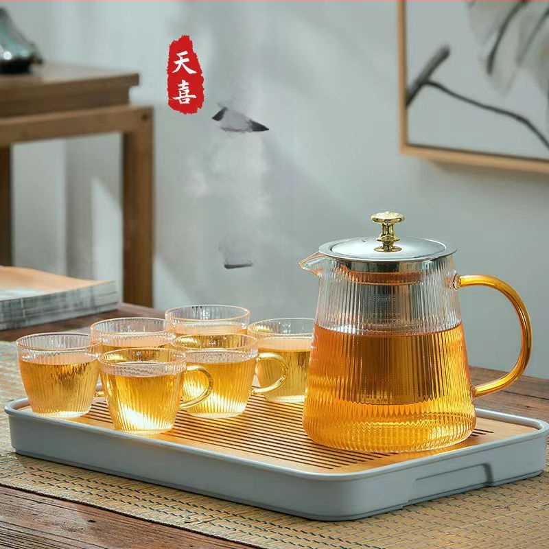 Čajník v japonskom štýle, teplovzdorné borosilikátové sklo, prispôsobiteľné logo, prvotriedna kvalita