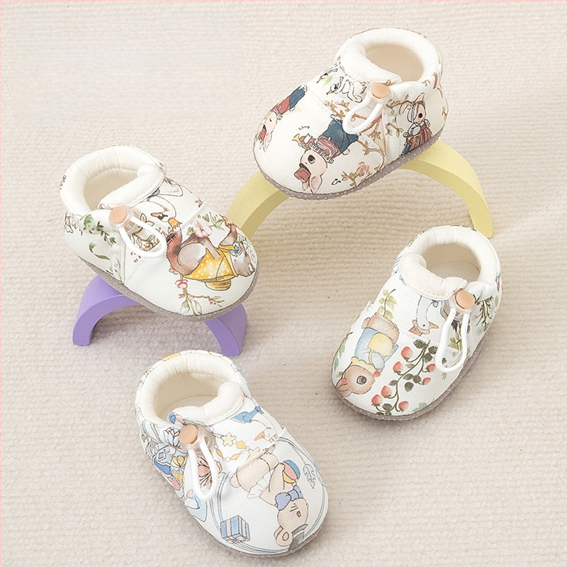 Detské topánky s mäkkou podrážkou pre prvé kroky — horný materiál bavlna, podšívka bavlna, dýchajúce, protišmykové, nízky členok, vhodné pre zimu, jar a jeseň