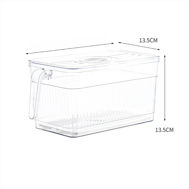 Box na skladovanie do chladničky so viečkom — Lily of the Valley; plastový materiál vhodný pre potraviny; jednoduchý štýl; skladovanie, uchovávanie, odvodnenie