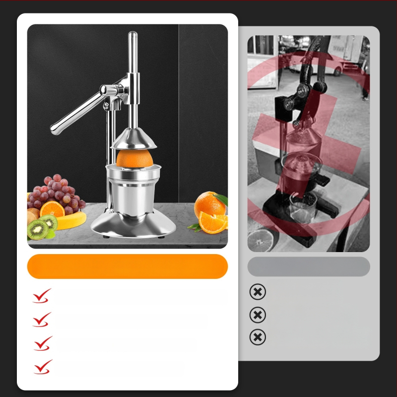 Ručný odšťavovač na ovocie, kovová konštrukcia, čínsky štýl, model F779T7MSHSH565