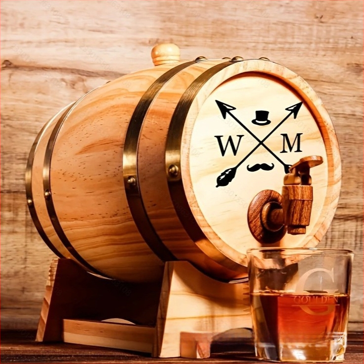 Drevené sud na nápoje s kohútikom pre domáce použitie – Značka Handing, Model 2025418, Kód Hd-418