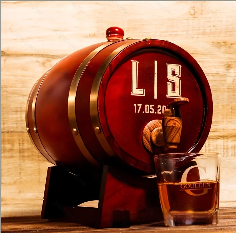 Drevené sud na nápoje s kohútikom pre domáce použitie – Značka Handing, Model 2025418, Kód Hd-418