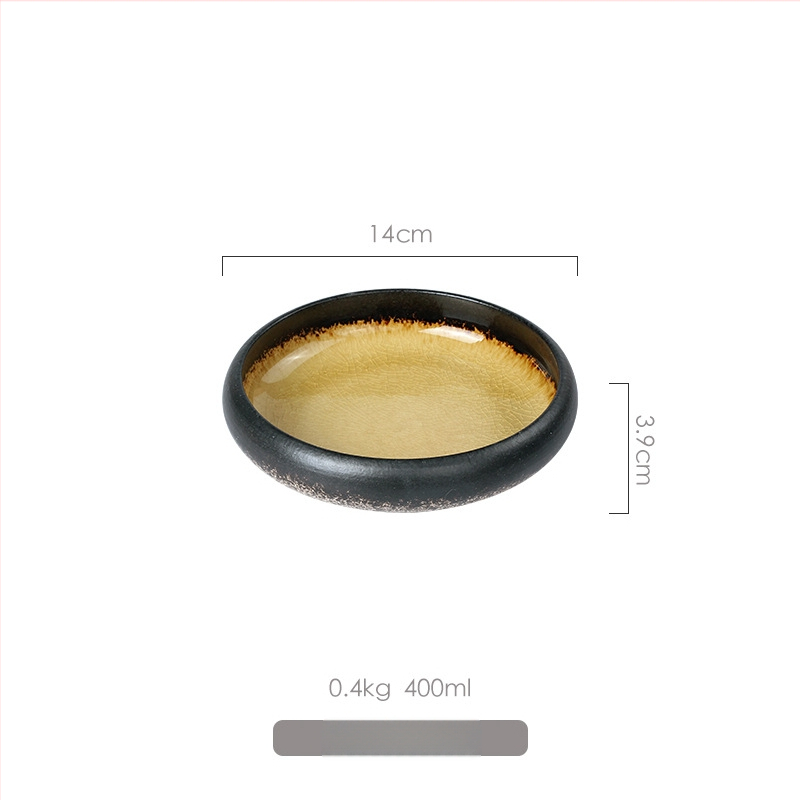 Porcelánový tanier na večeru, japonský štýl s glazúrou s praskaním ľadu, guľatý, vhodný do mikrovlnky