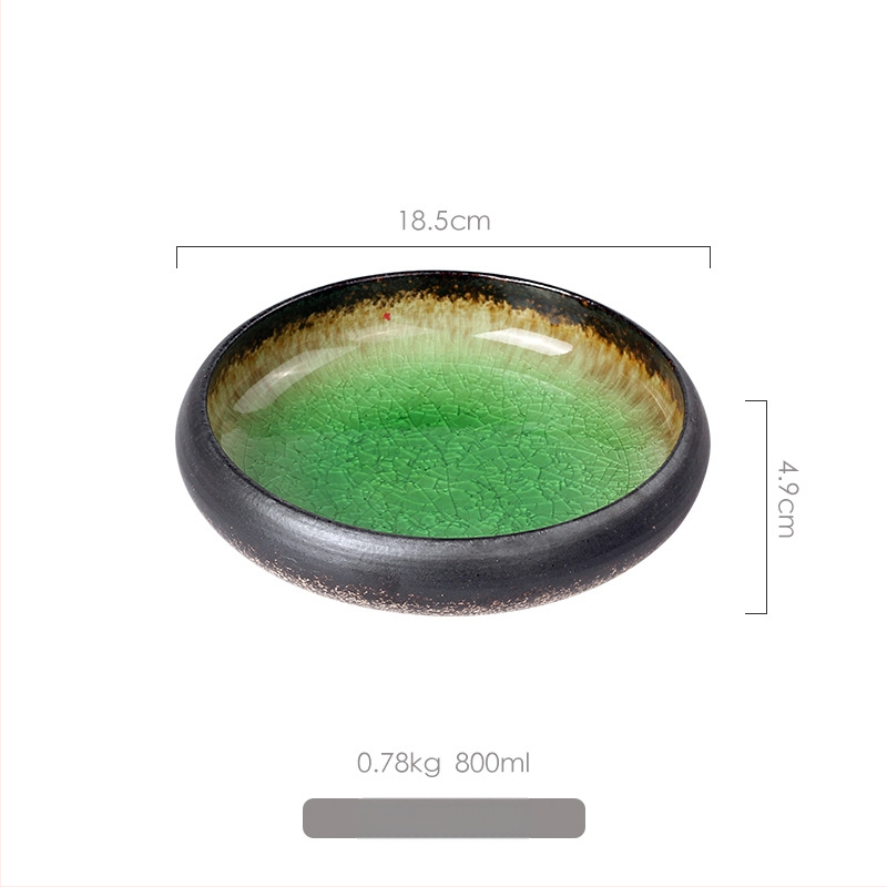 Porcelánový tanier na večeru, japonský štýl s glazúrou s praskaním ľadu, guľatý, vhodný do mikrovlnky