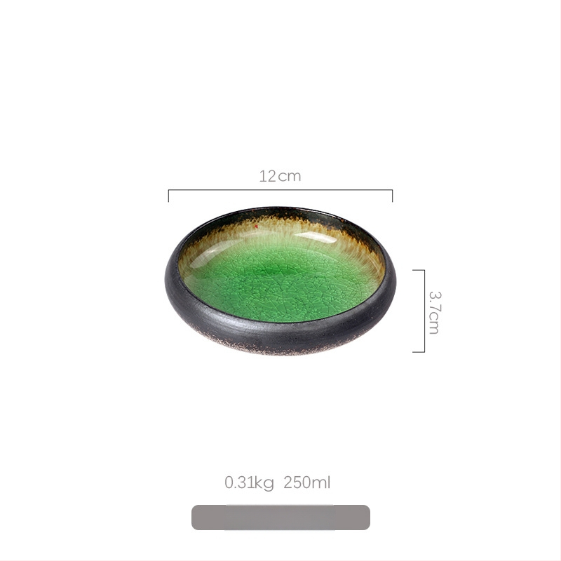 Porcelánový tanier na večeru, japonský štýl s glazúrou s praskaním ľadu, guľatý, vhodný do mikrovlnky