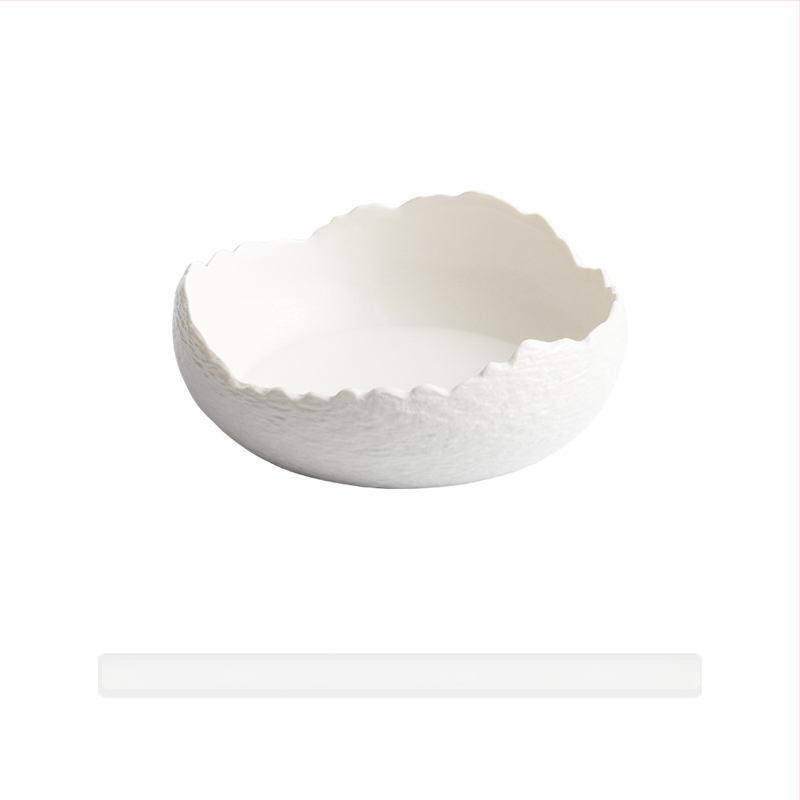 Porcelánová matná misa s nepravidelným krajom s čipkou – misa na ovocie a šalát, Tableware Z, čínske štýl