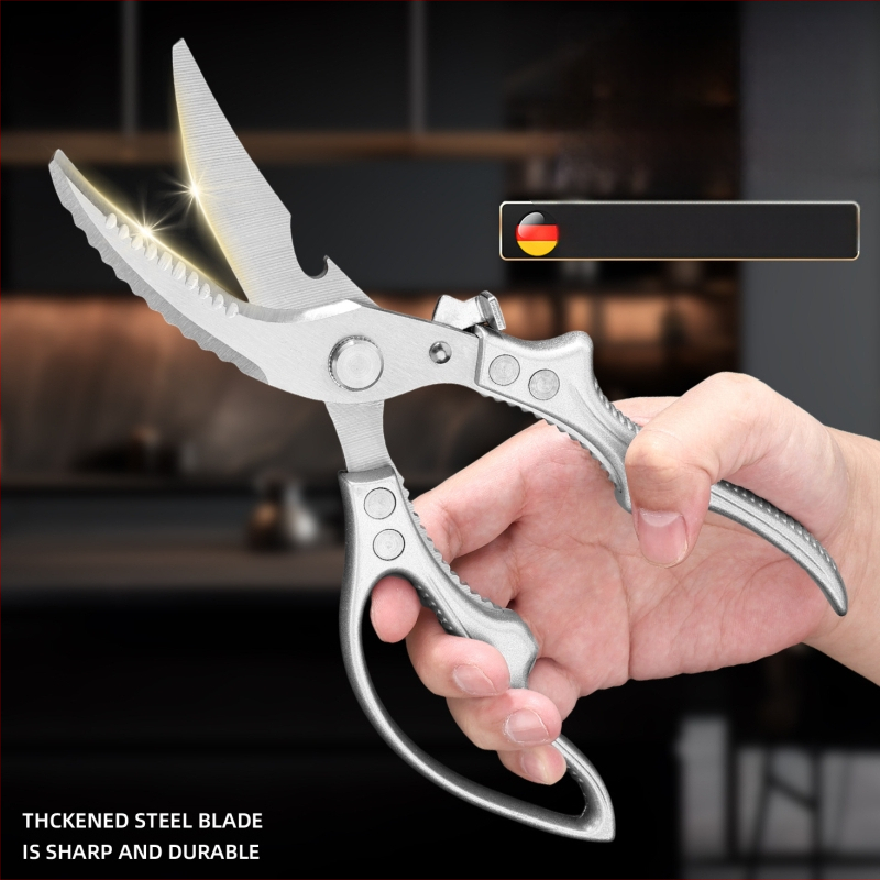 4MM ťažké kuchynské nožnice na kosti hydiny – nerezová oceľ, viacúčelové nožnice na rezanie kostí pre kurčatá, kačice, husu a ryby