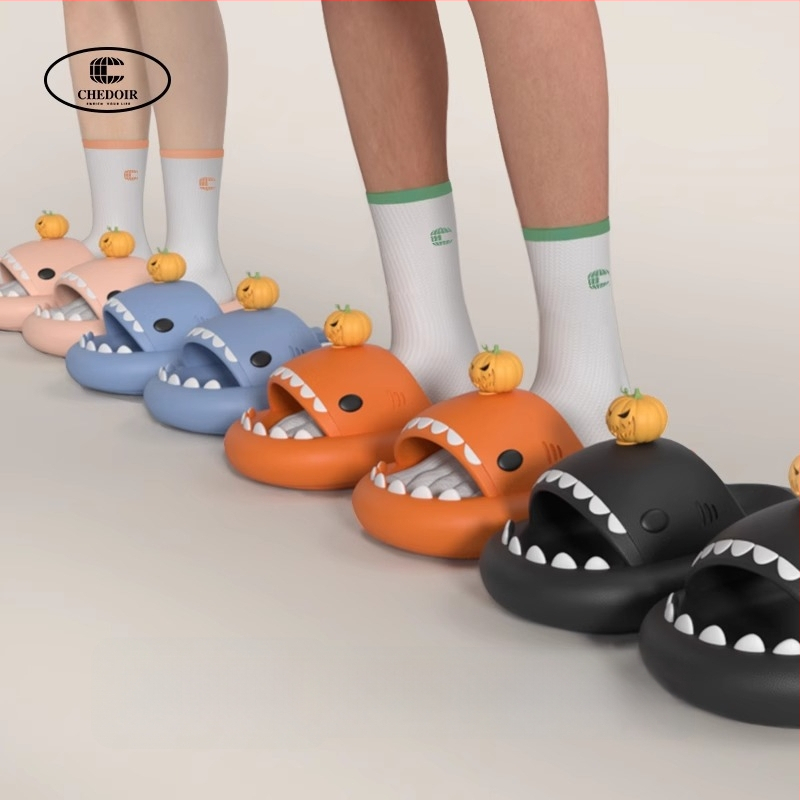 Unisex diržiniai sandalai, EVA viršus ir padas, apvali pirštų gali, dizainas moliūgo-ryklės motyvas, Late Time