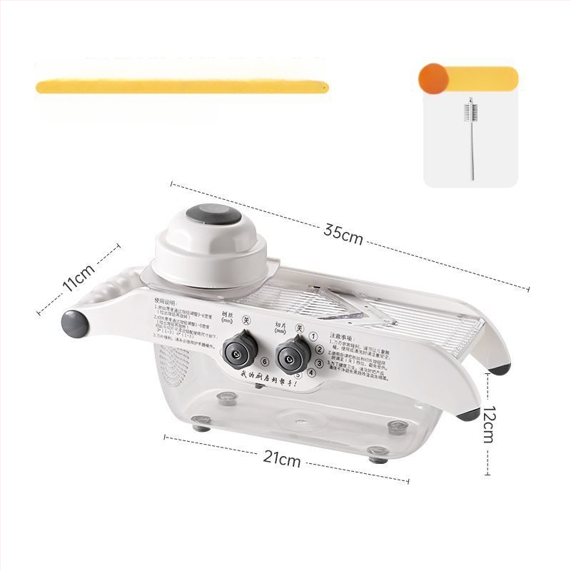 Viacúčelový krájač zeleniny pre domáce použitie s automatickou funkciou, nastaviteľná hrúbka zemiakov, krájač citróna a ovocia; plastový kuchynský nástroj