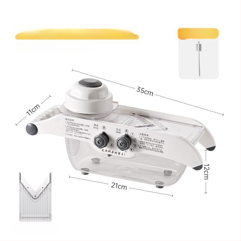 Viacúčelový krájač zeleniny pre domáce použitie s automatickou funkciou, nastaviteľná hrúbka zemiakov, krájač citróna a ovocia; plastový kuchynský nástroj