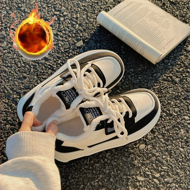 Moteriški platforminiai kedai su stora paveja, PU viršus, gumos padas, žemas viršus, kasdieniams laisvalaikio batams pavasariui ir rudeniui