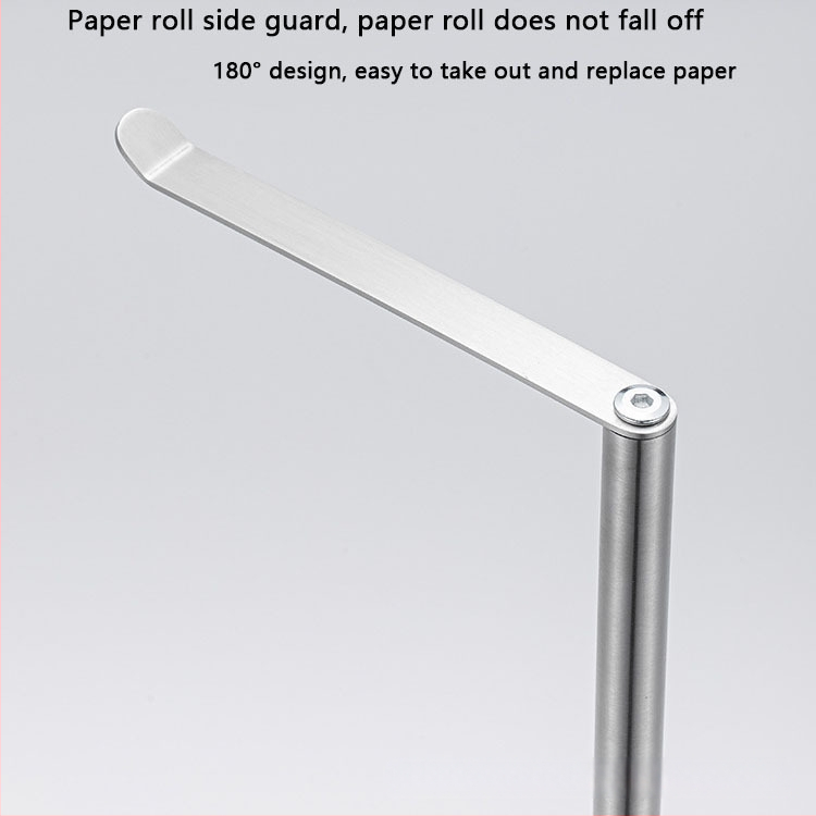 Nerezový držiak na kefu a toaletný papier, podlahový montáž, oválny tvar, brúsený povrch