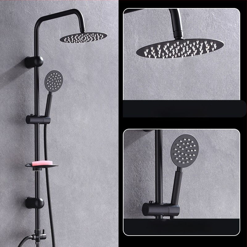 Sprchová súprava z nehrdzavejúcej ocele, štvorcový dažďový sprchový set, nástenná inštalácia, model 8101 (funkcie: dážď, prúdenie, masáž)