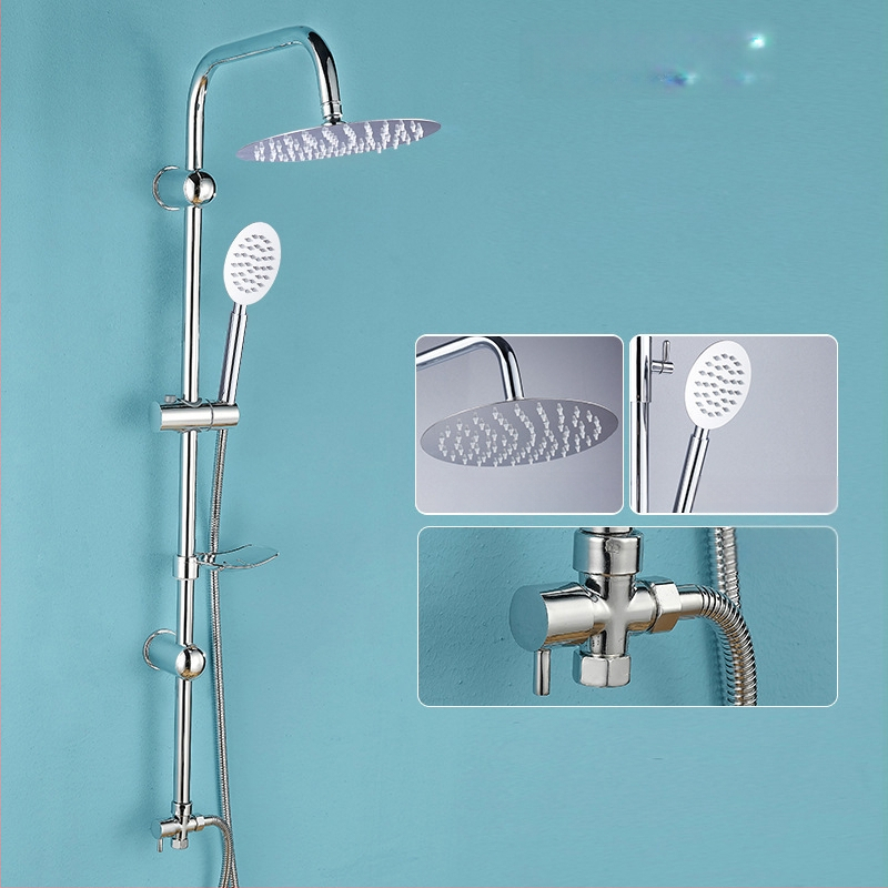 Sprchová súprava z nehrdzavejúcej ocele, štvorcový dažďový sprchový set, nástenná inštalácia, model 8101 (funkcie: dážď, prúdenie, masáž)