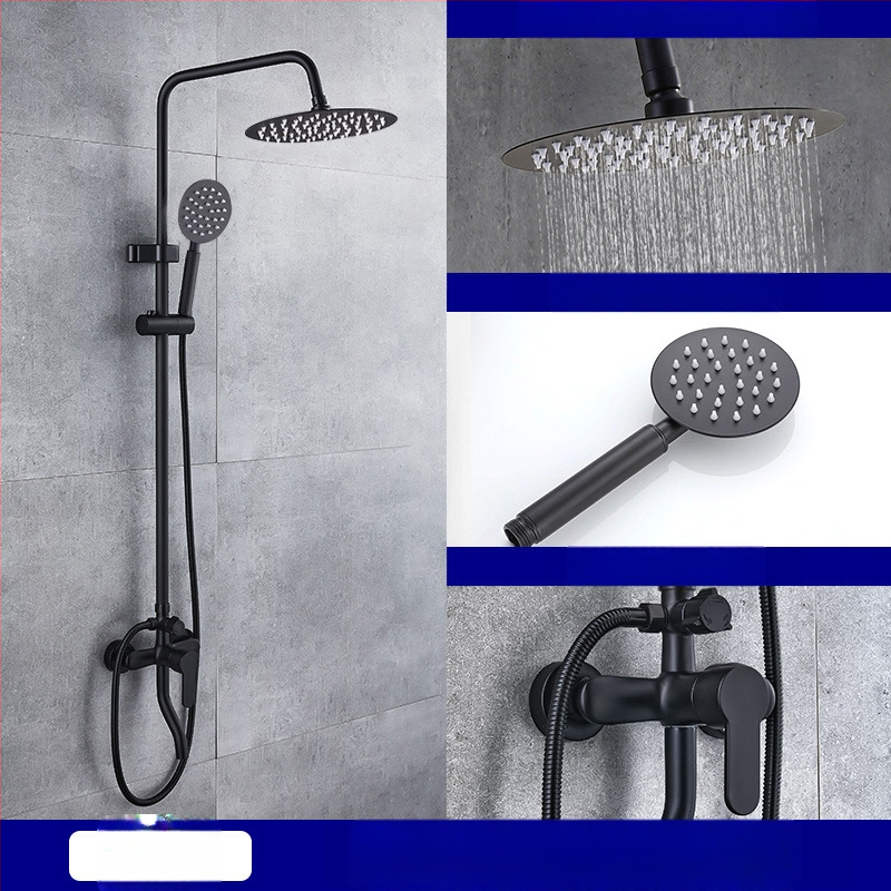 Sprchová súprava z nehrdzavejúcej ocele, štvorcový dažďový sprchový set, nástenná inštalácia, model 8101 (funkcie: dážď, prúdenie, masáž)