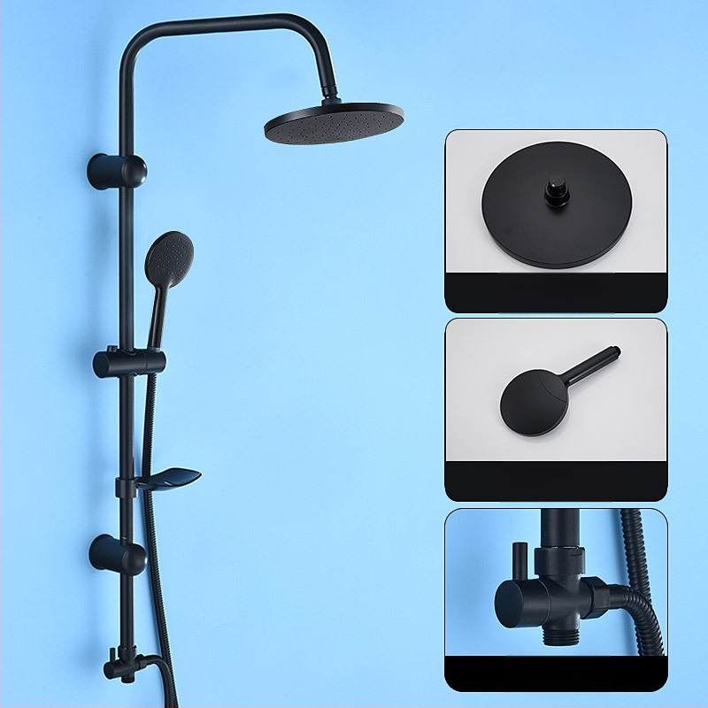 Sprchová súprava z nehrdzavejúcej ocele, štvorcový dažďový sprchový set, nástenná inštalácia, model 8101 (funkcie: dážď, prúdenie, masáž)