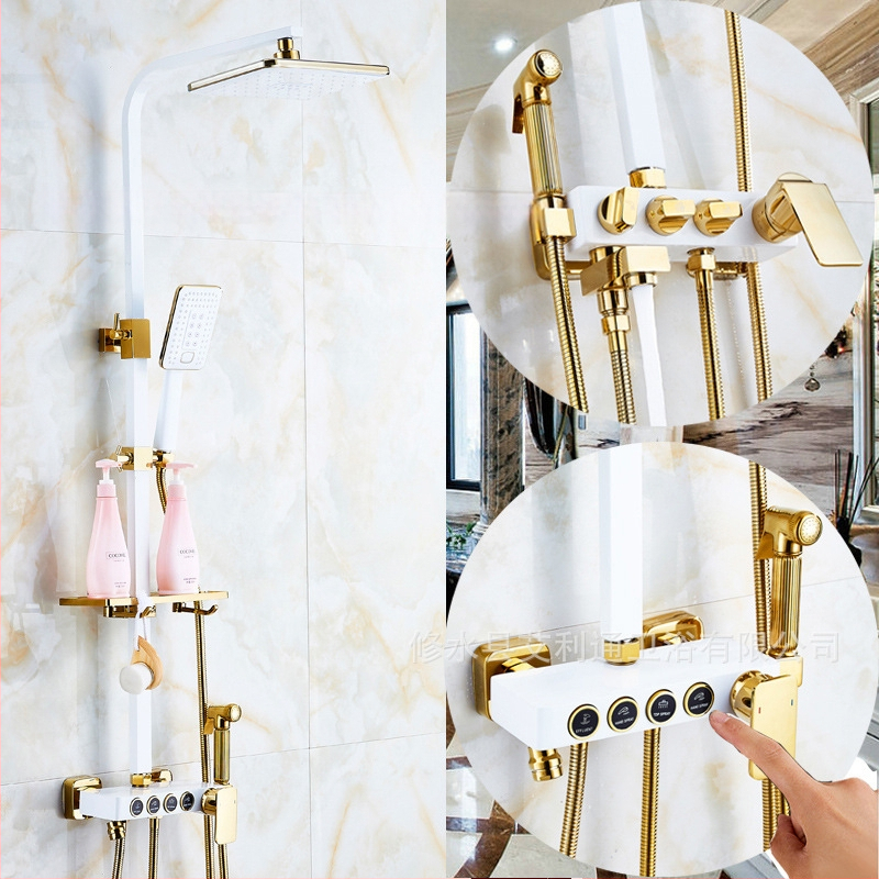 Yaopeng meďová sprchová súprava – skrytá stena, nominálny tlak 4 kgf, 100°C prevádzková teplota, povrch lakovaný vypaľovanou farbou, režimy: postrek, masáž, bubliny, dážď, model YP-O3687