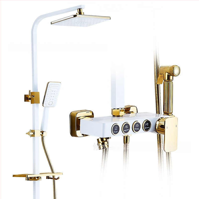 Yaopeng meďová sprchová súprava – skrytá stena, nominálny tlak 4 kgf, 100°C prevádzková teplota, povrch lakovaný vypaľovanou farbou, režimy: postrek, masáž, bubliny, dážď, model YP-O3687