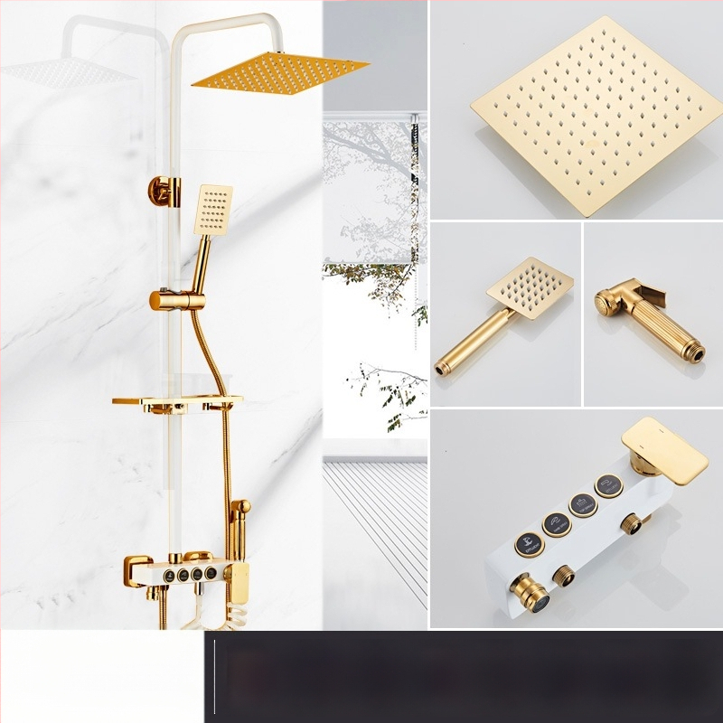 Yaopeng meďová sprchová súprava – skrytá stena, nominálny tlak 4 kgf, 100°C prevádzková teplota, povrch lakovaný vypaľovanou farbou, režimy: postrek, masáž, bubliny, dážď, model YP-O3687