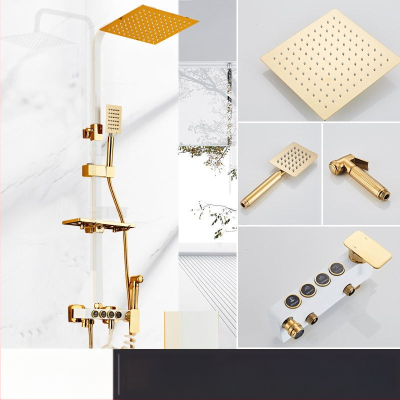 Yaopeng meďová sprchová súprava – skrytá stena, nominálny tlak 4 kgf, 100°C prevádzková teplota, povrch lakovaný vypaľovanou farbou, režimy: postrek, masáž, bubliny, dážď, model YP-O3687