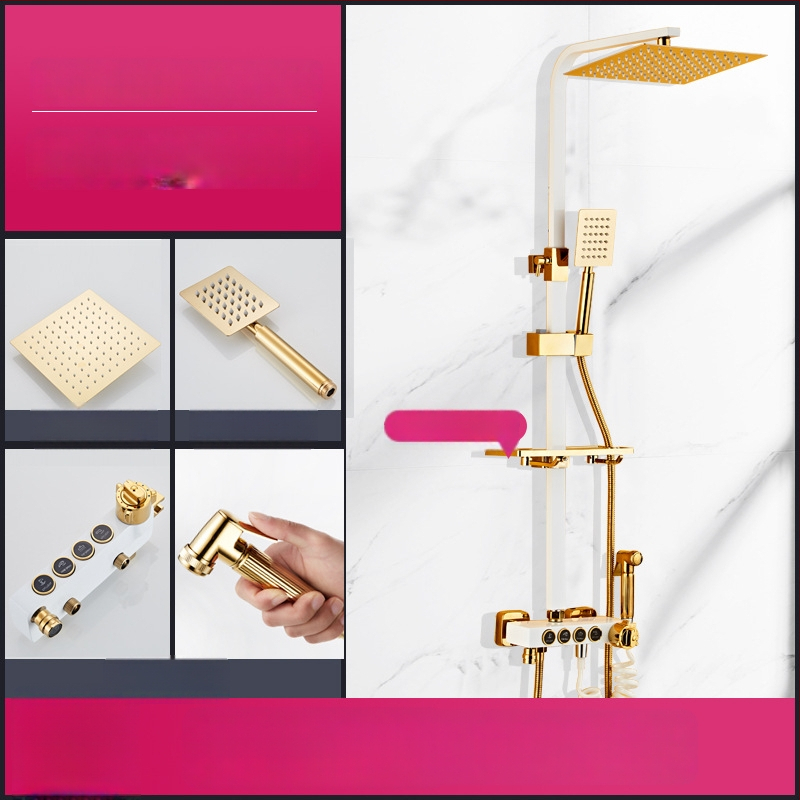 Yaopeng meďová sprchová súprava – skrytá stena, nominálny tlak 4 kgf, 100°C prevádzková teplota, povrch lakovaný vypaľovanou farbou, režimy: postrek, masáž, bubliny, dážď, model YP-O3687