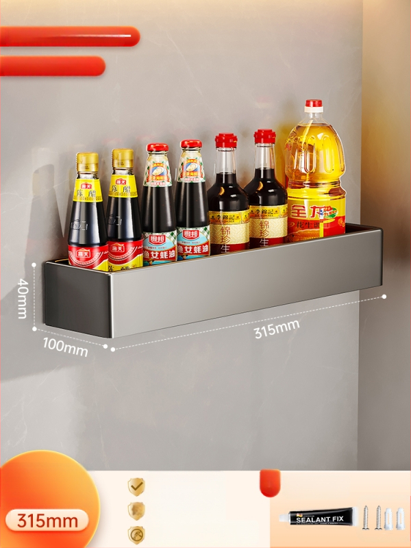 Nástenný stojan na korenie so zatvoreným, vlhkosť odolným dizajnom